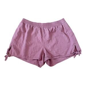 Madewell Side Tie Shorts Mauve Pink Stretch Summer Size Small